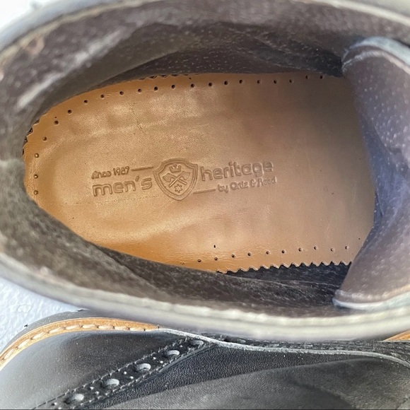 Heritage Black Leather Boots Mens Size 9 /EU 40 by Ortiz & Reed Lace Up - Picture 10 of 12